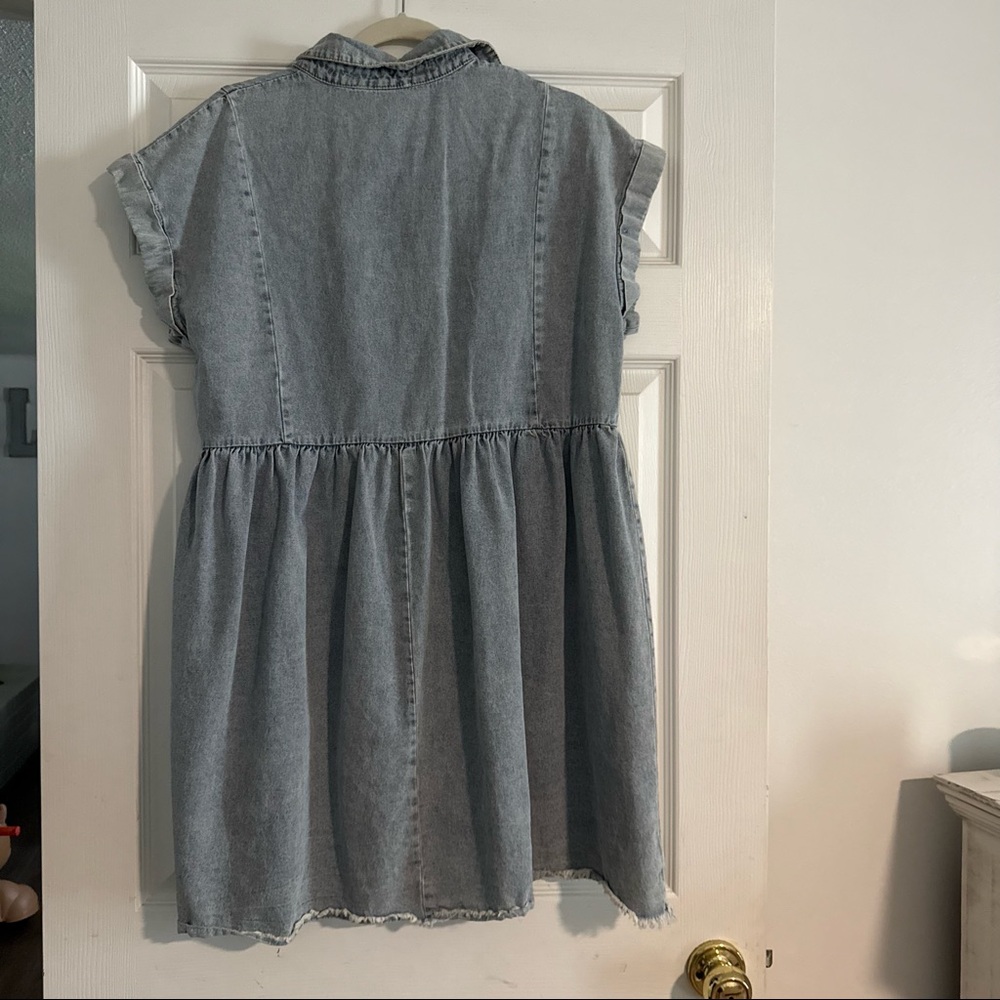 Light Wash Denim Babydoll Dress